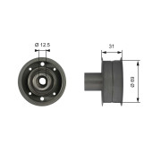 T42078 Vratná/vodicí kladka, ozubený řemen FleetRunner™ V-Belt GATES
