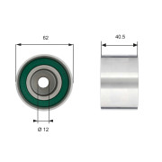 T42156 Vratná/vodicí kladka, ozubený řemen Vulco-Flex® Green Stripe® GATES