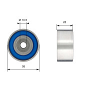 T42181 Vratná/vodicí kladka, ozubený řemen FleetRunner™ V-Belt GATES