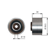 T42222 Vratná/vodicí kladka, ozubený řemen FleetRunner™ V-Belt GATES