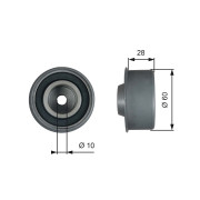 T42314 Vratná/vodicí kladka, ozubený řemen FleetRunner™ V-Belt GATES