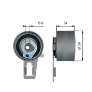 T43180 Napínací kladka, ozubený řemen FleetRunner™ V-Belt GATES