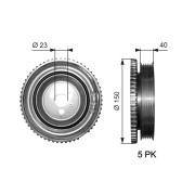 TVD1052 Řemenice, klikový hřídel DriveAlign® GATES