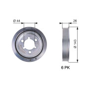 TVD1055 Řemenice, klikový hřídel FleetRunner™ GATES