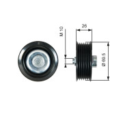 T36774 Vratná/vodicí kladka, klínový žebrový řemen RPM™ Racing Timing Belt GATES