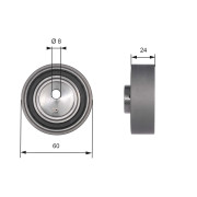 T41187 Napínací kladka, ozubený řemen PowerGrip® GATES