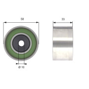 T42210 Vratná/vodicí kladka, ozubený řemen Vulco-Flex® Green Stripe® GATES