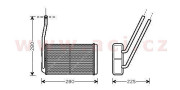 02006177 radiátor topení AAC 23512049 do čísla karosérie --- YA999999 VAN WEZEL