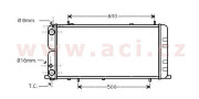 03002051 8/79- chladič 1.6 ±AUT, 1.8 ±AUT [655*255*40] 03002051 VAN WEZEL