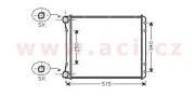 03002220 chladič 1.4i 16V (+AC), 1.4i 16V (+AUT±AC), 1.6FSi 16V (±AC), 1.2TDi (±AUT+AC), 1.4TDi (±AUT±AC) [468*395*27] 03002220 VAN WEZEL