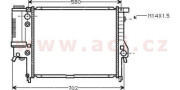 06002122 -9/92 chladič 520i, 525i +AUT ±AC [520*440*34] 06002122 VAN WEZEL