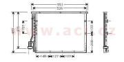06005148 chladič klimatizace bez sušiče 316i, 318i, 318iS, 318Ti, 318TDS, 320i, 325i, 325TD, 328i, 328iC [508*452*26] 06005148 VAN WEZEL