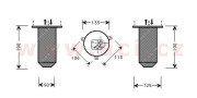 0600D216 sušič klimatizace 2.8i 24V (±AUT), 3.0i (±AUT), 3.5i 32V (±AUT), 4.0i (±AUT), 4.3i 32V (±AUT), 5.4i V12 (±AUT) VAN WEZEL