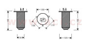 0600D218 sušič klimatizace 2.0i 24V (±AUT), 2.5i 12V (±AUT), 2.8i 24V (±AUT), 3.5i 32V (±AUT), 4.3i 32V (±AUT) VAN WEZEL