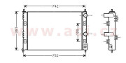 07002076 chladič 2.0i 16V (±AUT±AC), 2.4 (±AUT±AC), 2.7i 24V (+AUT±AC) [675*397*34] VAN WEZEL