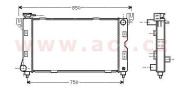 07002085 chladič 3.3i 12V (±AC), 3.8i 12V (±AC) [664*375*35] VAN WEZEL