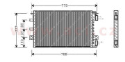 07005023 chladič klimatizace bez sušiče (hlavní) 2.5, 3.0, 3.3, 2.5TD [686*381*25] 07005023 VAN WEZEL