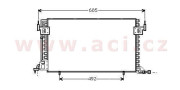 09005100 chladič klimatizace bez sušiče (benzín) [552*352*22] (podvozek 07517) 09005100 VAN WEZEL