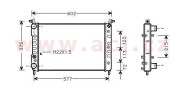 17002224 chladič 1.2i 8V, 1.4i 8V [522*372*32] VAN WEZEL