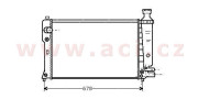 40002097 -6/92 chladič 1.6, 1.9, 1.9D ±AUT ±AC [610*359*22] 40002097 VAN WEZEL