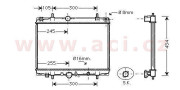 40002200 chladič 2.2i 16V (±AUT±AC), 2.2HDi (±AC) [380*558*27] 40002200 VAN WEZEL