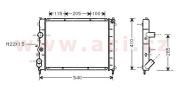 43002231 chladič 1.1i 8V (+AC), 1.4i 8V (±AUT +AC), 1.6i 8V (±AUT +AC), 1.6i 16V (+AC), 1.9D [480*398*34] 43002231 VAN WEZEL