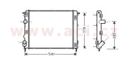 43002270 chladič 1.4i 8V/16V (±AUT+AC), 1.5DCi (+AC), 1.9TDI (+AC) [480*414*34] 43002270 VAN WEZEL