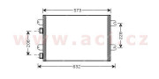 43005317 chladič klimatizace bez sušiče Megane-pouze Classic, Dacia pouze 1.5DCi 52839316 vývody 11 mm a 14 mm VAN WEZEL