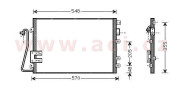43005340 chladič klimatizace bez sušiče 1.4i 8V [512*380*16] VAN WEZEL