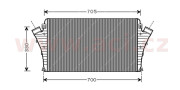 47004068 VAN WEZEL 8/04- intercooler 1.9CDTi [647*415*34] 47004068 VAN WEZEL