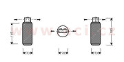 4700D042 sušič klimatizace 2.0i 16V (±AUT), 2.3i 16V (±AUT), 2.3i 16V Turbo, 2.5i 24V (±AUT), 2.2TDi 4700D042 VAN WEZEL