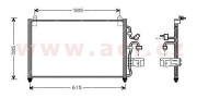 81005013 chladič klimatizace bez sušiče 2.0i 16V, 2.2i 16V [588*362*22] VAN WEZEL