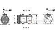 1800K282 VAN WEZEL kompresor klimatizace 2.9i 12V/24V (±AUT) 1800K282 VAN WEZEL