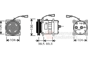2800K093 kompresor klimatizace pro všechny pohoné jednotky VAN WEZEL