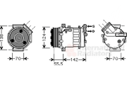 4700K069 VAN WEZEL kompresor klimatizace 2.0i 16V Turbo, 2.8i 24V 4700K069 VAN WEZEL