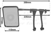 6430 univerzální přídavná zp. zrcátka karavan s uchycením na zrcátko (sada L+P) 6430 VAN WEZEL