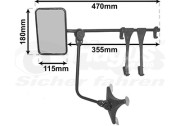 6440 univerzální přídavná zp. zrcátka karavan s uchycením na zrcátko a podpůrným ramenem (sada L+P) 6440 VAN WEZEL