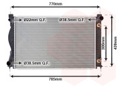 03002236 chladič 2.7TDi (+A±AC), 3.0TDi (+A±AC) [675*445*32] přepadová trubička 22 mm, letovaný 03002236 VAN WEZEL