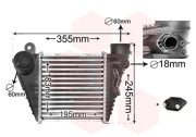 03004185 intercooler 1.8i 20V Turbo, 1.9TDi, průměr otvoru čidla 18 mm, včetně záslepky, vstup/výstup 60 mm [183*195*85] (ŠKODA, VW) 03004185 VAN WEZEL