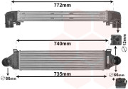 18004481 intercooler 2.5T, 2.2TDCi [657*151*64] 18004481 VAN WEZEL