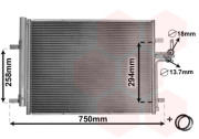 18005428 chladič klimatizace se sušičem 1.6i 16V, 2.0i 16V, 1.8TDCi, 2.0TDCi, 2.2TDCi [580*465*16] 18005428 VAN WEZEL