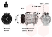 1800K393 kompresor klimatizace 1.6TDCi, 1.6TD typ VISTEON VS16 1800K393 VAN WEZEL