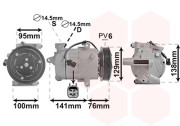 1800K417 kompresor klimatizace 2.2TDCi, 2.2HDi, 2.2JTD (typ VISTEON VS16) 1800K417 VAN WEZEL