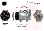 1800K431 kompresor klimatizace 1.6TDCi (±AUT), 1.6TD (±AUT) typ SANDEN 7V16 1800K431 VAN WEZEL