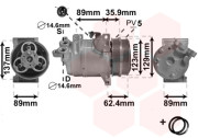 1800K433 kompresor klimatizace 2.4i, 2.5i T5 typ ZEXEL DKS15D 1800K433 VAN WEZEL