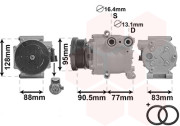 1800K434 10/06- kompresor klimatizace 1.4i 16V, 1.6i 16V 1800K434 VAN WEZEL