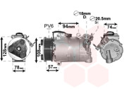 1800K482 kompresor klimatizace 2.0TDCi (průměr řemenice 108 mm) 1800K482 VAN WEZEL