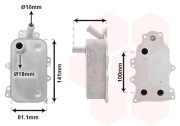 18013720 chladič oleje 2.2TDCi, 2.4TDCi, 3.2TDCi, dvě trubky [141*81] 18013720 VAN WEZEL