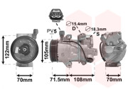 2900K008 kompresor klimatizace pro benzínové motory výroba DENSO 2900K008 VAN WEZEL