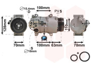 3000K434 kompresor klimatizace A 150, A 170, A 200, A 200 Turbo 3000K434 VAN WEZEL